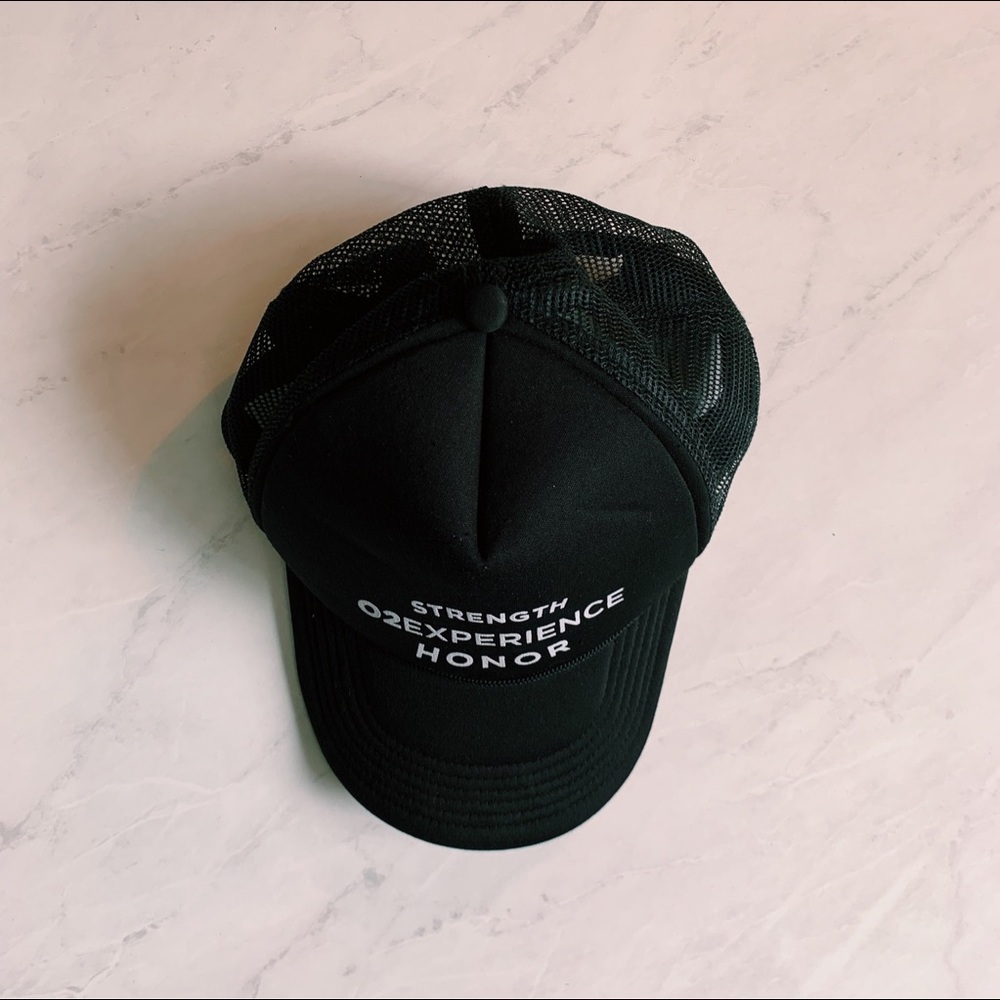 Black O2 Experience trucker hat